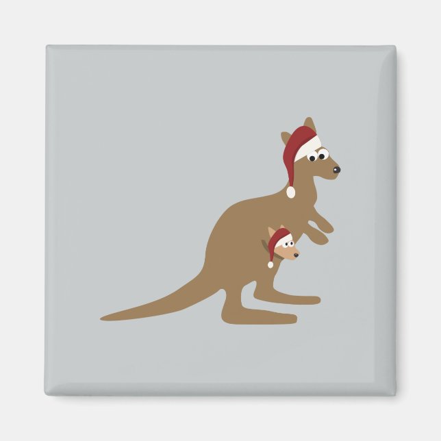 Cute Christmas Kangaroos Magnet (Front)