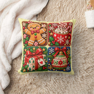 Cute Christmas Kawaii Illustration – Festive Cushion