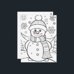 Cute Christmas kids colouring Snowman Postcard<br><div class="desc">Cute Christmas kids colouring Snowman Postcard</div>