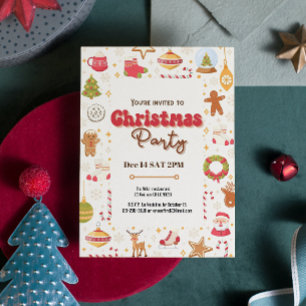 Cute christmas kids holiday party invitation