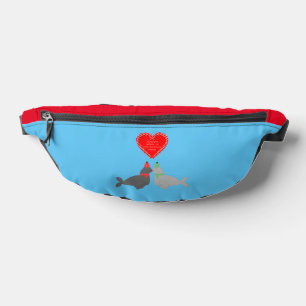 Cute Christmas Kissing Seals Bum Bags