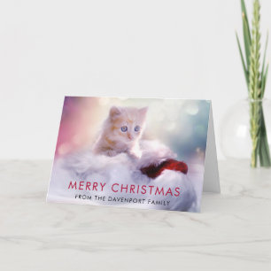 Cute Christmas Kitten Holiday Card