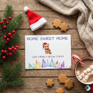 Cute Christmas Kitten New Pet Adoption Announcemen Card