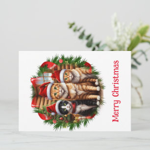 Cute Christmas kittens card