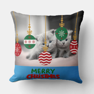 Cute Christmas Kittens Decorative Pillow