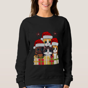 Cute Christmas Kittens squad -Christmas Santa Cats Sweatshirt