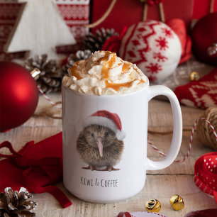 Cute Christmas Kiwi, custom Coffee Mug