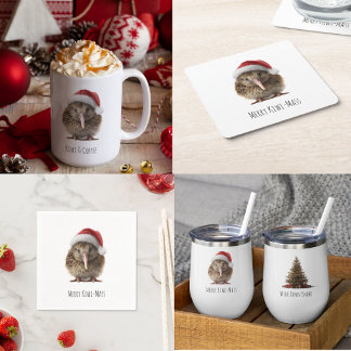 Cute Christmas Kiwi, custom Paper Plate