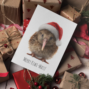 Cute Christmas Kiwi, custom Postcard
