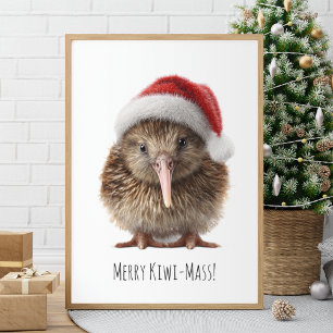 Cute Christmas Kiwi, custom Poster