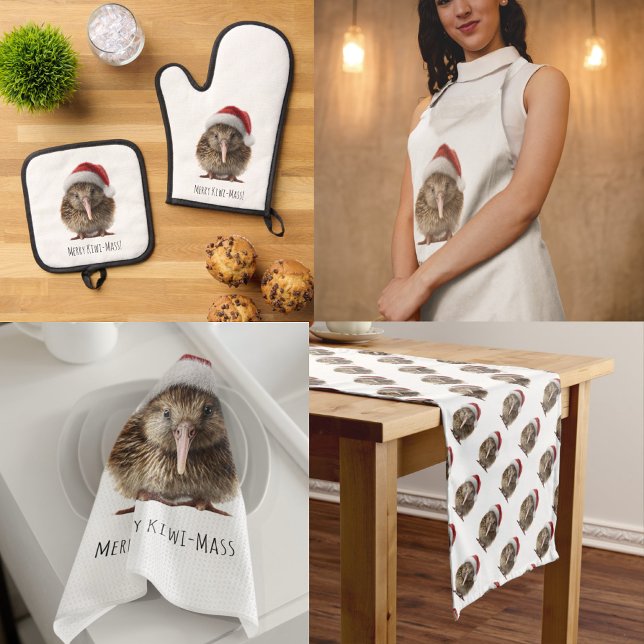 Cute Christmas Kiwi, custom Short Table Runner (Creator Uploaded)