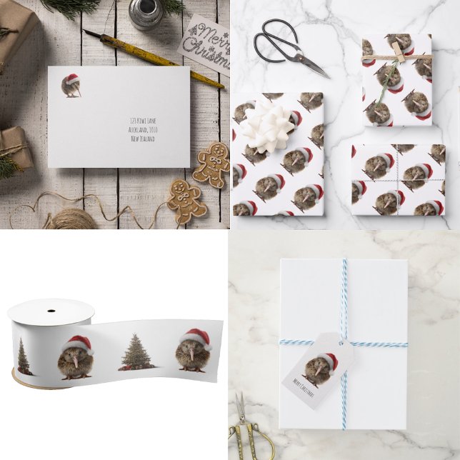 Cute Christmas Kiwi, custom Wrapping Paper Sheet (Creator Uploaded)