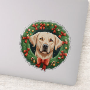 Cute Christmas Labrador Dog Wreath Festive