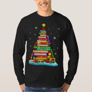 Cute Christmas Library Tree Xmas Trees From Book & T-Shirt