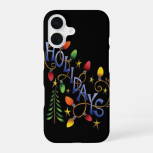 Cute Christmas, Lights and Stars with Holiday Text iPhone 16 Case