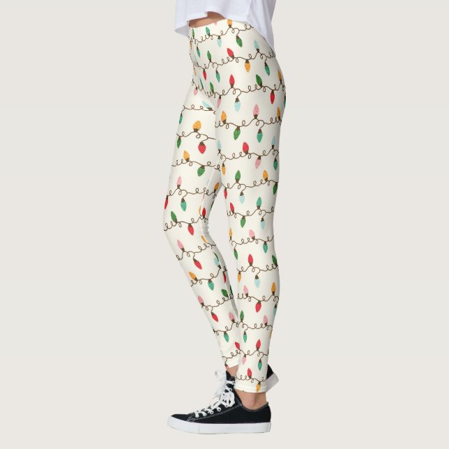 Cute Christmas Lights Pattern LEGGINGS (Left)