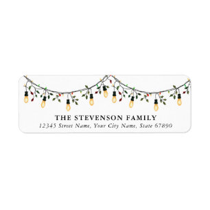 Cute Christmas Lights Return Address Labels