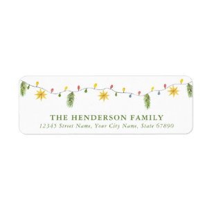 Cute Christmas Lights Return Address Labels