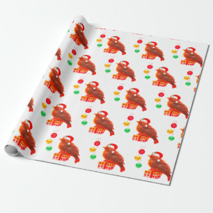 Cute Christmas Little Bird Wrapping Paper