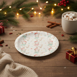 Cute Christmas Llama Paper Plates