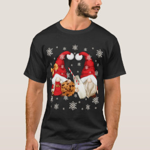 Cute Christmas Lover Motif With Santa Milk And Coo T-Shirt