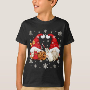 Cute Christmas Lover Motif With Santa Milk And Coo T-Shirt
