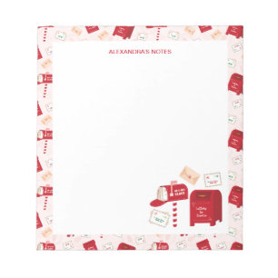 Cute Christmas Mail Pattern Personalised Notepad