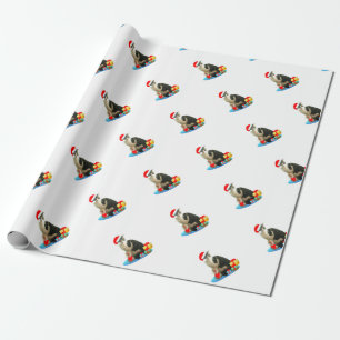 Cute Christmas Merlin Cat Wrapping Paper