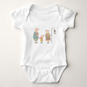 Cute Christmas Mice Family Baby Bodysuit