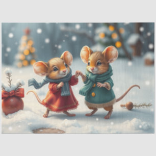Cute Christmas Mice Tissue Paper