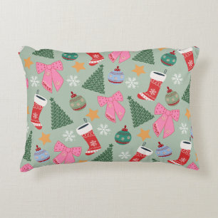 Cute Christmas Mint Green Decorative Cushion