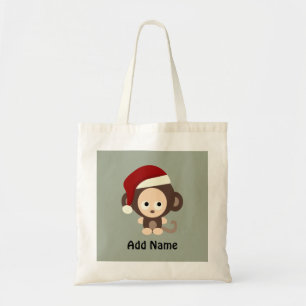 Cute Christmas Monkey Tote Bag