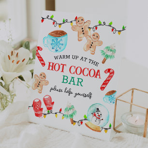 Cute Christmas Most ONEDERFUL Hot Cocoa Bar Pedestal Sign