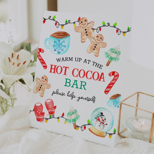 Cute Christmas Most ONEDERFUL Hot Cocoa Bar Pedestal Sign (Cute Christmas Most ONEDERFUL Hot Cocoa Bar Pedestal Sign)