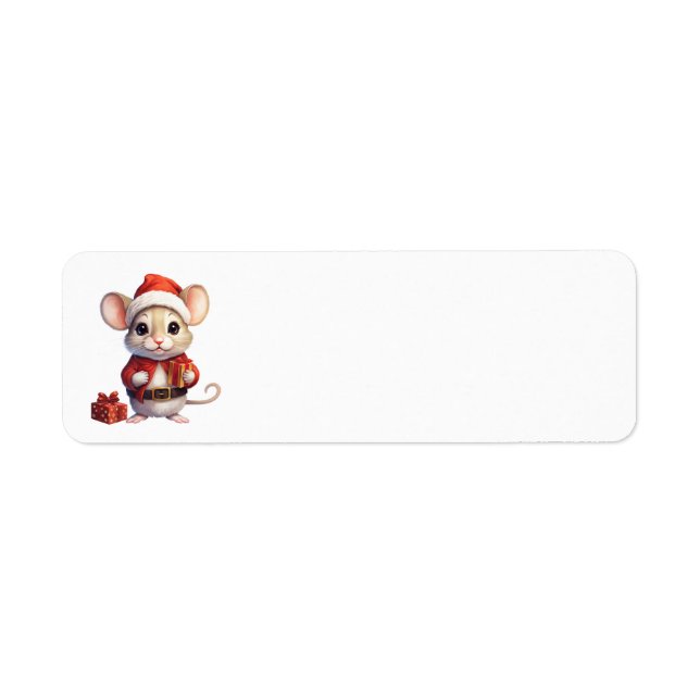 Cute Christmas Mouse Address Labels (Front)