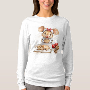 Cute Christmas Mouse Chef T-Shirt
