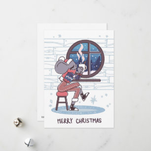 Cute Christmas Mouse  Holiday Card