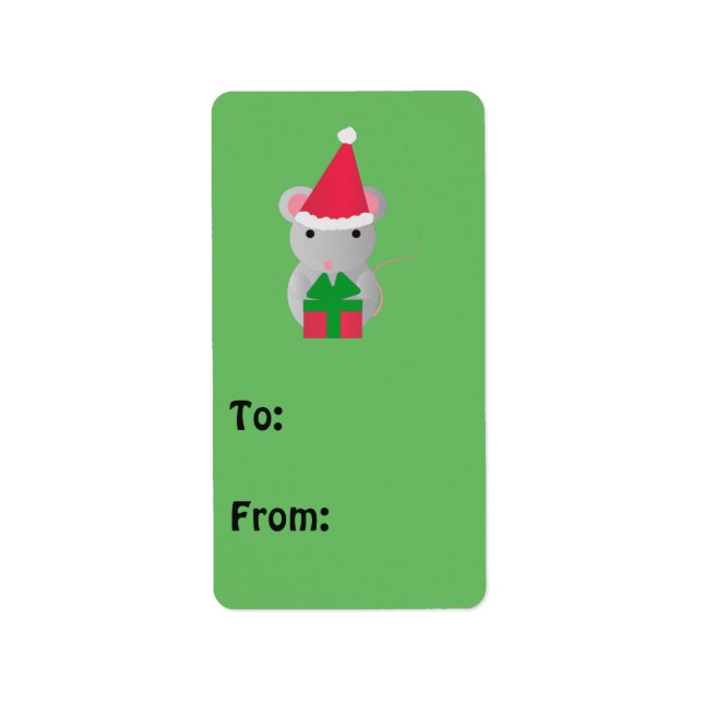 Cute Christmas Mouse Label (Front)