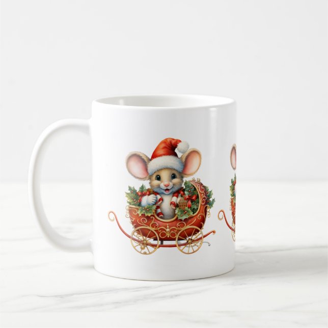 Cute Christmas Mouse Mug (Left)