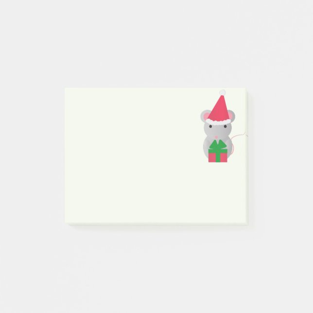 Cute Christmas Mouse Post-it Notes (Front)