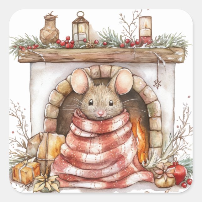 Cute Christmas Mouse Stickers (Front)