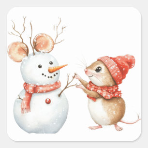 Cute Christmas Mouse Stickers