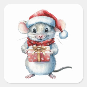 Cute Christmas Mouse Stickers