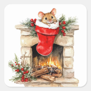 Cute Christmas Mouse Stickers