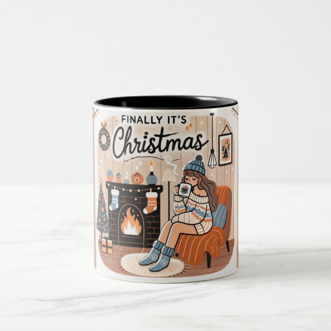 Cute Christmas Mug – Chill Vibes Design (Center)