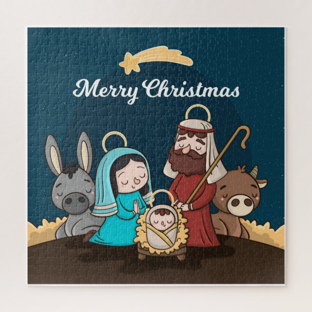 Cute Christmas Nativity Jigsaw Puzzle (Vertical)