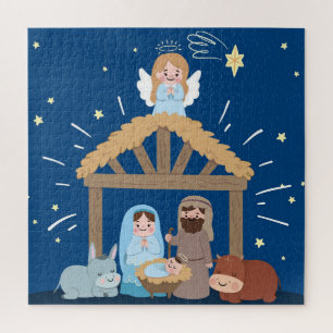 Cute Christmas Nativity Jigsaw Puzzle