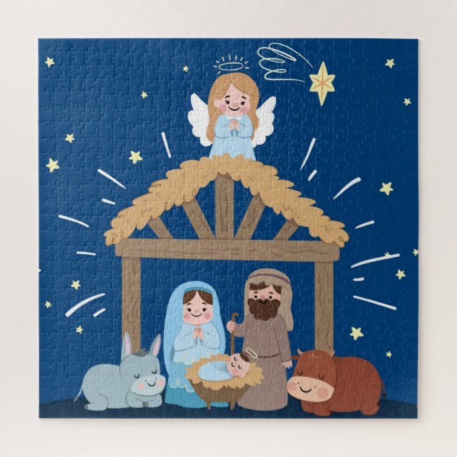 Cute Christmas Nativity Jigsaw Puzzle (Vertical)