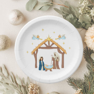 Cute Christmas Nativity Paper Plate