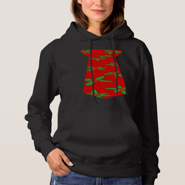 Cute Christmas Neck Tie  Xmas Hoodie (Front)